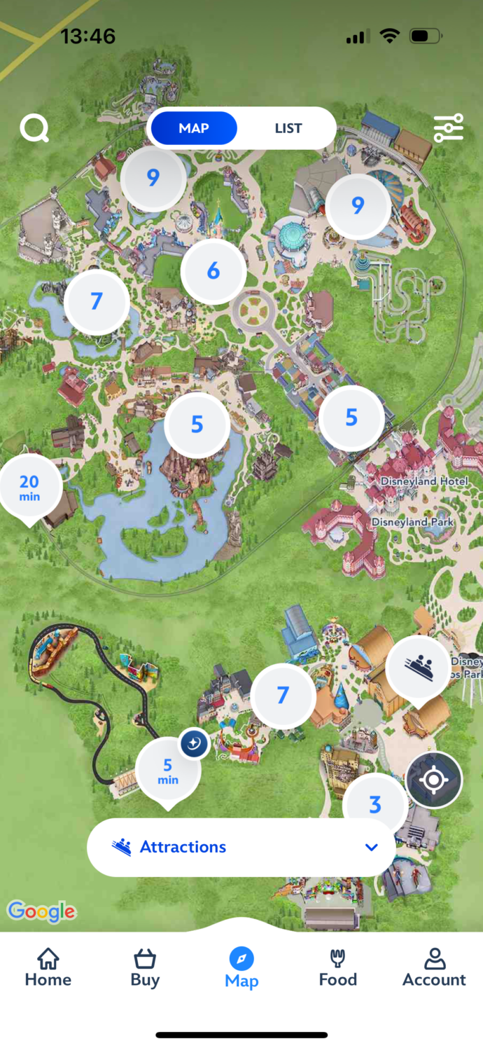 Aplikace Disneyland Paris. Foto: screenshot