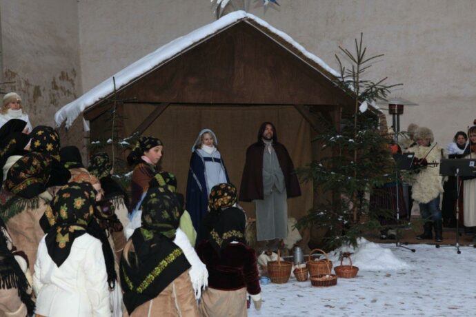 Živý betlém na zámku v Telči. Foto © Telč